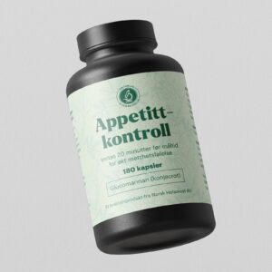 Appetittkontroll kosttilskudd – 180 kapsler, produktfoto skrå vinkel